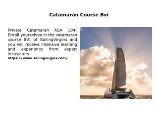 Catamaran Course Bvi