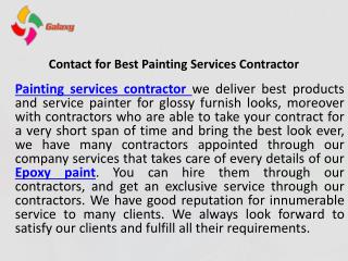 Contact for best painting services contractor