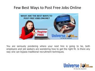 Few Best Ways to Post Free Jobs Online