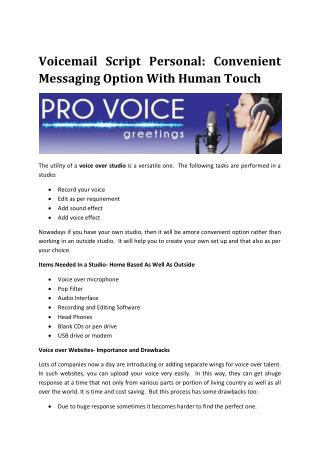 Professional Voice Mail