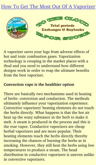 How To Get The Most Out Of A Vaporizer