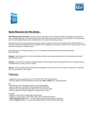 White Paper of Unistal Pen Drive Recovery Software