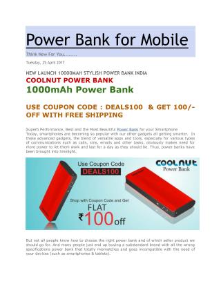 COOLNUT 10000mAh Best Power Bank Portable Charger, MADE IN INDIA (Red/Black)