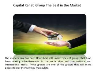 Capital Rehab Group The Best in the Market