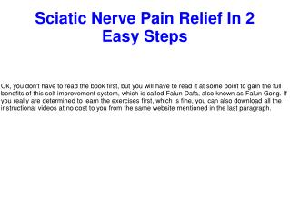 Sciatic Nerve Pain Relief In 2 Easy Steps