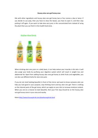 Houssy aloe vera gel honey area