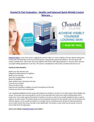 Regarding the Chantel St Claire product!