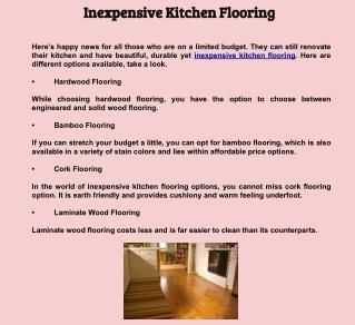 Inexpensive Kitchen Flooring