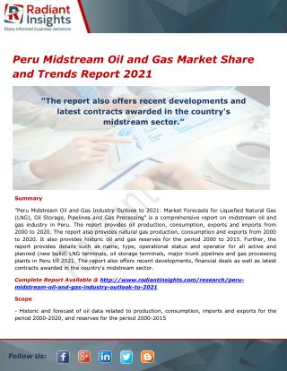 Peru Midstream Oil and Gas Market Size, Share and Forecasts 2021