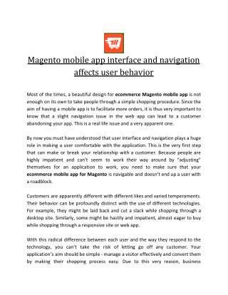 ecommerce mobile app for Magento