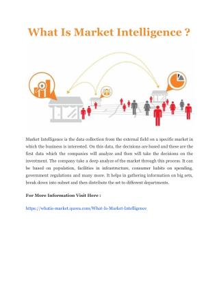 What Is Market Intelligence ?