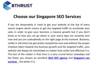 Choose our Singapore seo services