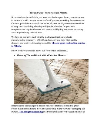 Cleaning Tile and Grout Services in Atlanta