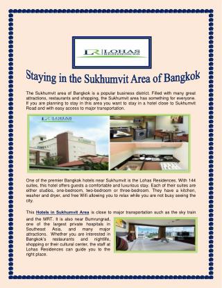 Staying in the Sukhumvit Area of Bangkok