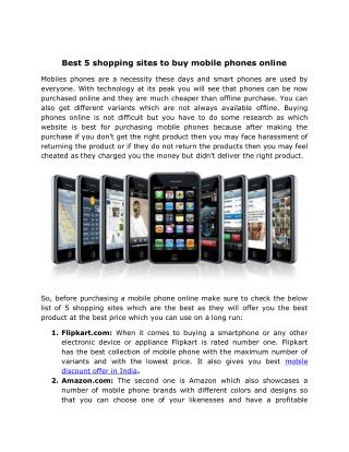 Best 5 shopping sites to buy mobile phones online