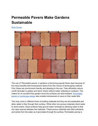 Permeable Pavers Make Gardens Sustainable