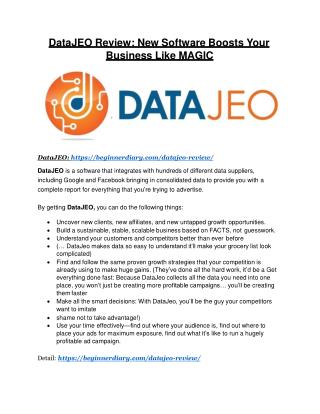 DataJeo Review -(Free) bonus and discount