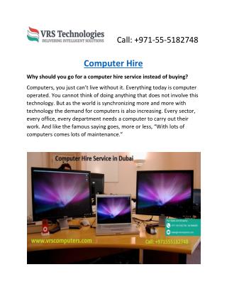 Desktop Rental in Dubai - Desktop Hire - Rent a Computer