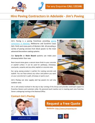 Hire Paving Contractors in Adelaide - Jim’s Paving