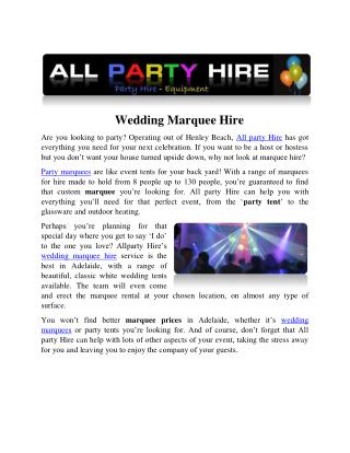 wedding marquee hire