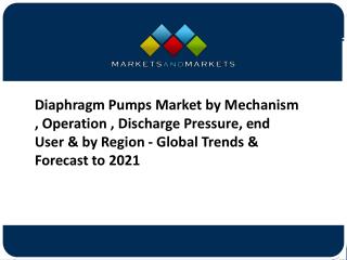 Diaphragm Pumps Market Forecast to 2021 – Application and Company Profiles Analysis