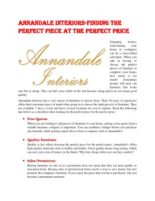 AnnanDaleInteriors-Finding the Perfect Piece at The Perfect Price