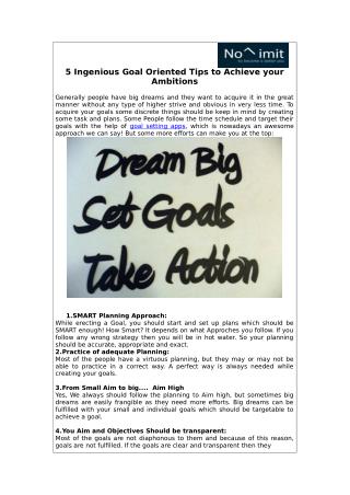 5 Ingenious Goal Oriented Tips to Achieve Your Ambitions