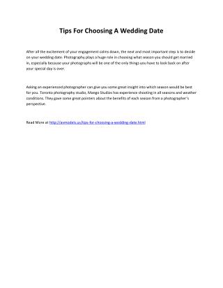 Tips For Choosing A Wedding Date