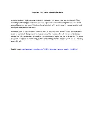 Important Facts On Security Guard Training