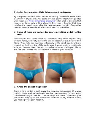 3 Hidden Secrets about Male Enhancement Underwear