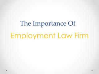 The Importance of Employment Law Firm