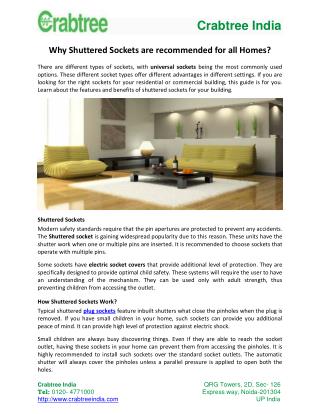 Why Shuttered Sockets are Recommended for all Homes?