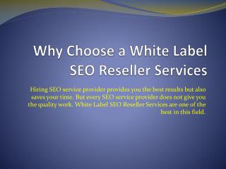 Why Choose a White Label SEO Reseller Services