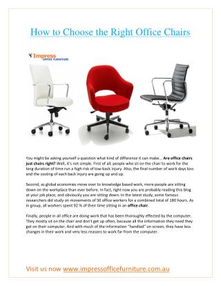 How to Choose the Right Office Chairs