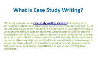 Case study writing services online for students