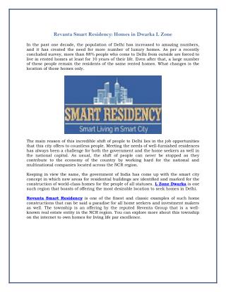 Revanta Smart Residency: Homes in Dwarka L Zone