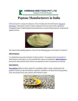 Peptone Manufacturers in India