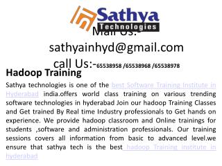 Hadoop training – Best software training institute