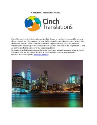 Corporate Translation Services