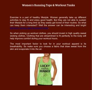 Women's Running Tops & Workout Tanks