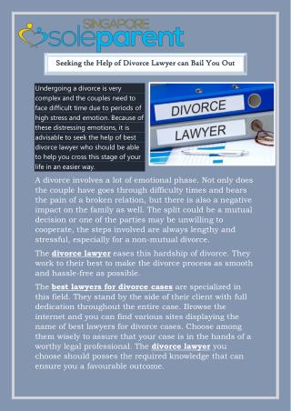 Seeking the Help of Divorce Lawyer can Bail You Out
