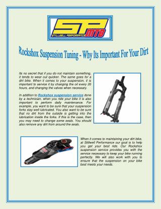 Rockshox Suspension Tuning - Why Its Important For Your Dirt