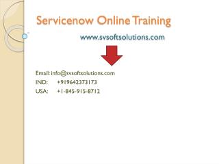 Servicenow Online Training in USA, Canada, UK and India