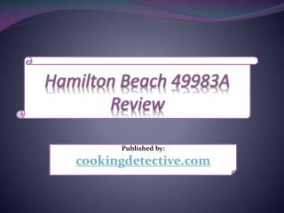 Hamilton Beach 49983A Review
