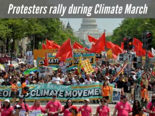Protesters rally during climate march