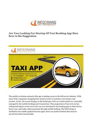 Taxi Booking App Development Services : Infograins