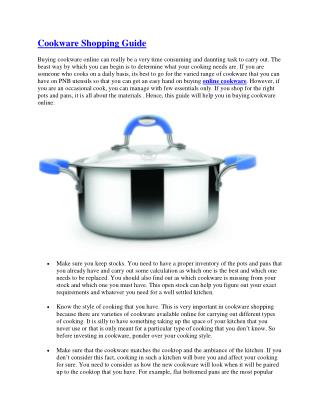 Cookware Shopping Guide