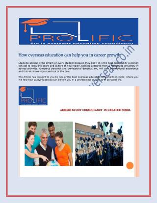 Prolifi COverseas - How overseas education can help you in career growth