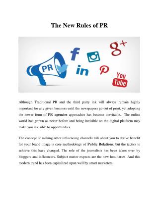 TYCC - New Rules of PR