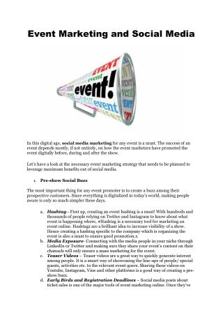 Event Marketing and Social Media